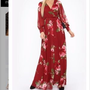 Long sleeve flower dress